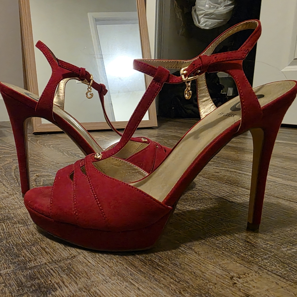 GUESS Elegant Red High Heel Sandals